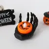 Decoração de Halloween Lanterna de Abóbora Luz Noturna Vela Eletrônica de Palma Luz de Atmosfera Decoração de Mesa Adereços Criativos