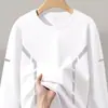 Camiseta Masculina de Manga Comprida Roupa Íntima Masculina de Outono Roupas de Outono Roupas Masculinas Camiseta Básica Solta Elástica Masculina Estilo Coreano ins Camiseta Estampada