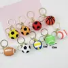 Novo Chaveiro Criativo de PVC Artificial de Futebol Rúgbi Basquete Tênis Boneco Estéreo Acessórios de Bolsa Pequeno Pendente