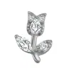 Pendientes de Tulipan de Zirconia Transfronterizos, Pequeños y Delicados, Nuevo Estilo Verano 2025 Pendientes Elegantes para Mujer, Clavos para Hélice