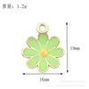 Flor de Margarita Pequeña Aceite Goteando Accesorios de Aleación Colgante Hecho a Mano DIY Pulsera Collar Pendientes Llavero Colgante Accesorios