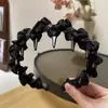 Estilo Mori Belleza de Hada Aro para el Cabello de Tela Negra Enrollada para Mujer 2024 Nuevo Estilo Temperamento Alta Calidad Sensible a la Presión para el Cabello con Dientes Aro Antideslizante para la Cabeza