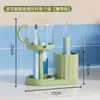 Portavasos para Cepillo de Dientes Tres en Uno para Uso en Casa y Dormitorio, Altura Ajustable, Drenaje de Agua, Resistente al Moho, Multifuncional, Lindo Estante de Almacenamiento para Vaso de Cepillo de Dientes
