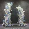 Adereços de Casamento: Arco Floral em Forma de Chifre, Cenário de Palco, Painel Curvo Pronto para Casamento ao Ar Livre