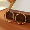 Pendientes de aro grande simples de personalidad de moda europea y americana para mujer, tendencia, estilo frío, pendientes exagerados, joyería para orejas con aguja de plata S925