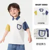 Camiseta Polo de Manga Corta para Niños con Volante a la Derecha Ropa de Verano Ropa Infantil Top de Bebé Manga Media Ropa de Verano Moderna