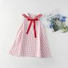 Vestido Subestilo Preppy para Niñas Coreanas Verano 2025 Vestido Chaleco con Cuello Marino a la Moda para Niña Vestido de Princesa