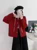Cárdigan de punto de lana de doble cara con capucha, de un solo botón, estilo europeo, nuevo suéter abrigo casual holgado para mujer, otoño e invierno 2026