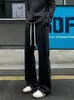 Pantalones deportivos transfronterizos estilo americano para hombre, marca de tendencia nueva otoño/invierno, diseño de corte inclinado, efecto de alargamiento de piernas, pantalones casuales rectos adelgazantes