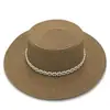 Sombrero de Paja Plano con Perlas Francesas Sombrero de Viaje para la Playa Sombrero con Protección Solar Sombrero de Paja Estilo Étnico Sombrero con Borlas DIY Desnudo