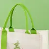 Bolsas de lona laminada personalizadas con logo y cinta, bolsas de compras publicitarias de alta gama, bolsas tridimensionales de mano