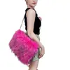 Bolsos de Mujer de Comercio Exterior Transfronterizo Europeo y Americano Bolso de Mano Clutch Bolso de Mano Retro de Amazon Bolso de Mano de Piel Esponjoso de Gran Capacidad