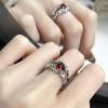 Nicho Design Sense Zircon Love Estilo Francês ins Cool Style Irregular High Sense Gem Opening Ring