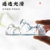 Reposaplumas Vidrio de Cristal Montaña y Río Soporte para Bolígrafos Estudiante Pintura China Caligrafía Pisapapeles Regla Reposaplumas Soporte para Pinceles Soporte para Bolígrafos