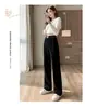 Calça Larga Engrossada Outono e Inverno para Mulheres, Cintura Alta com Veludo Extra, Casual para Trabalho, Uso Diário, Versátil, Calça Esportiva