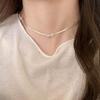 Colar Osso de Cobra Arco Prateado para Mulheres, Corrente de Clavícula Verão Nicho de Luxo Leve, Pulseira Novo Estilo Minimalista 2025