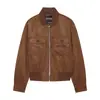 Comercio Electrónico Transfronterizo Ropa de Mujer Estilo Europeo y Americano ZA AliExpress Más Vendido Chaqueta de Suede Texturizada a la Moda con Temperamento