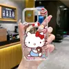 Sanrio Bolo de Rosquinha Hello Kitty Anel Magnético Embutido Kt Cat Capa de Celular Apple 18Promax Capa Protetora
