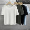 Top Camiseta novo masculino verão meia manga fino 2023 manga curta gola redonda avançado waffle t sense nicho cor sólida