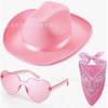 Em estoque chapéu de festa com debrum branco, chapéu de cowboy com debrum rosa carnaval, óculos de amor, lenço de seda, terno de três peças