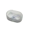 Caja de Lentes de Contacto Totalmente Transparente de Fábrica Original A Prueba de Fugas Simple Compacta Ovalada Caja Compañera Almacenamiento de Lentes de Contacto