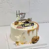 Celebridad de Internet Adorno de Modelo de Coche Porsche Dorado Coche Deportivo Convertible Negro Ídolo Masculino Decoración de Pastel de Cumpleaños Figura