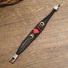Mercancía de Anime de Naruto Pulsera de Aleación Nube Roja Akatsuki para Hombre, Pulsera de Cuero Trenzado Personalizada, Venta Caliente Transfronteriza