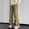 Pantalones de Carga de Secado Rápido Estilo Americano para Hombre Verano Deportes al Aire Libre Paracaidista Pantalones de Precaución Estilo High Street Holgados Casuales Largos