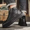 Zapatos Casuales para Hombre en Otoño e Invierno Estilo Nuevo Botas de Caña Alta con Cremallera Lateral Estilo Británico Versátiles Zapatos de Trabajo Botines Cortos para Hombre