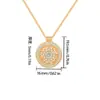 Colar com Pingente Bússola Flor de Diamante Inlaid Cor Forte de Retenção de Cor Ouro Antigo Areia Dourada Exquisito de Alta Qualidade Versátil Corrente Clavícula de Temperamento