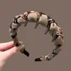 Faixa de cabeça com ondas de pérolas brilhantes estilo francês para mulheres, tiara de coroa alta, acessório de cabelo com dentes, antiderrapante, presilha de cabelo para uso externo, acessório de cabelo