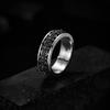 Anillo de Flor de Iris Chiba Taiyin para Hombre Anillo de Dedo Retro de Alta Gama Anillo de Viento Negro Oscuro Diseño Original Moderno
