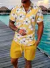 Conjunto de Camisa de Manga Corta de Moda para Hombre de Comercio Exterior Más Vendido Transfronterizo, Conjunto de Pantalones Cortos Deportivos Casuales con Estampado 3D