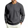 Sudadera casual deportiva versátil de manga larga para hombre, estilo americano, otoño e invierno 2026, popular, holgada, peso pesado, con forro polar, cuello redondo, simple