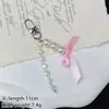 Nuevo Estilo Dulce y Fresco Llavero Colgante Cadena de Perlas Lazo Personalizado Correa para Teléfono Funda para Auriculares Decoración de Bolsa