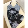 Pijama de Seda Hielo con Ribete de Encaje, Puramente Sexy, para Mujer, Ropa de Verano para Exterior, Ropa para el Hogar, Vestido de Tirantes de Longitud Media, Camisón Fresco