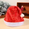 Suprimentos para Decoração de Natal Chapéus Curtos de Pelúcia Carimbados com Ouro Suprimentos de Natal Chapéus de Fantasia para Festa de Adulto Coleção