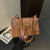 Bolsa de Veludo com Flocagem Feminina 2026 Nova Outono Retro Gorpcore para o Dia a Dia Pequena Versátil Bolsinha de Ombro Transversal