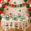 Bandera de Tirar de Cumpleaños de Duende Navideño Esquema de Color Rojo y Verde Pancarta de Letras Decoraciones Colgantes en Espiral Adornos para Cupcakes