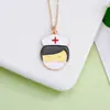 Acessórios Médicos Criativos Fofos Europeus e Americanos Liga de Zinco com Óleo Gotejante Enfermagem Agulha Médica Colar Pingente de Clavícula Fabricante Atacado