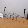 Colgador de puerta de hierro forjado estilo europeo, no requiere taladro, con diseño vintage, perchero para parte trasera de puerta para colgar ropa, sombreros, bufandas y bolsas