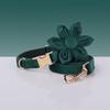 Collar de terciopelo para mascotas Fan ha boss nuevo lindo lazo de flor traje de cuerda de tracción letras láser
