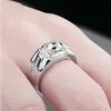 Anel Masculino Novo Estilo, Anel de Diamante Estiloso e Ousado, Anel de Diamante Sintético para Homens, Anel de Moissanita Banhado a Platina 925 Atacado