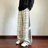 Pantalones Tie-dye Sucios de Otoño para Hombre Marca de Moda Rayas Americanas Pierna Ancha Holgados Talla Extra Casual Rectos Deportivos