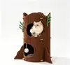 Casa para gatos de tocón de árbol estilo bosque de doble capa con zonas superior e inferior separadas para descansar y jugar, hecha de fieltro grueso, resistente y a prueba de arañazos, con hebillas para un fácil montaje y estable sin tambalearse, dándole a tu gato un hogar privado y seguro. Tamaño: 60 cm en la base, 37 cm en la parte superior, 66 cm de alto.
