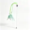 Caña de juguete para gatos con plumas y tubo suave, varilla larga, duradera y masticable, juguete para la pérdida de peso de gatos, plumas elegantes para autoentretenimiento y alivio del aburrimiento