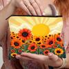 Bolsa Cosmética de Girasol Transfronteriza 2025 Multifuncional para Mujer, Bolsa Cuadrada Pequeña de Gran Capacidad, Bolsa Portátil para Artículos Pequeños, Bolsa de Aseo