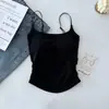 Camisola plisada de nuevo estilo con diseño dulce y picante para mujer, con cinturón, almohadilla para el pecho, para uso interior y exterior, ajustada, con una hermosa espalda, ropa de verano.
