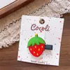 Pinza de Pato para Niños Coreanos de Otoño e Invierno, Roja y Negra, Pinza Superior de Forma de Fruta de Personaje de Dibujos Animados, Pinza Lateral