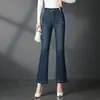 Jeans Acampanados 2095 para Madres de Mediana Edad, Bordados, Ligeramente Acampanados, Elásticos, Tallas Grandes, Adelgazantes, Pantalones Largos, Nuevo Estilo Otoño